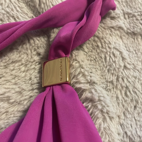 Victoria Secrets Purple Bikini Top Sz L Tie Neck Beach Vacation Adjustable - Picture 5 of 5